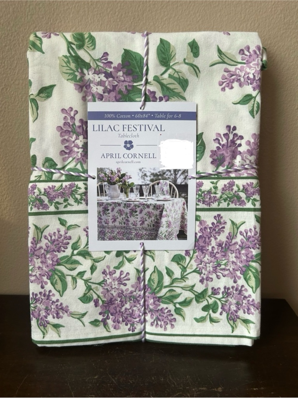 April Cornell Cotton Tablecloth Lilac Festival 60”x 84” Oblong Floral Spring New